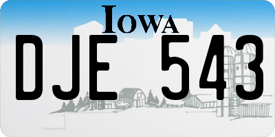 IA license plate DJE543