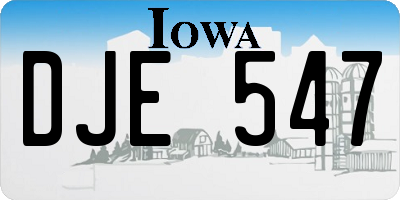 IA license plate DJE547