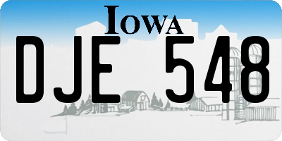 IA license plate DJE548
