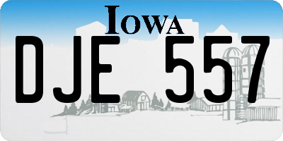 IA license plate DJE557