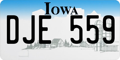 IA license plate DJE559