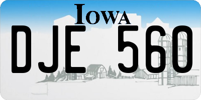 IA license plate DJE560