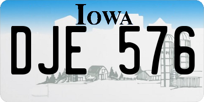 IA license plate DJE576