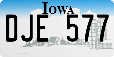 IA license plate DJE577