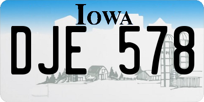 IA license plate DJE578