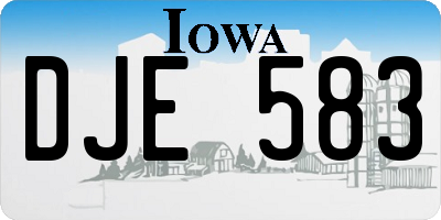 IA license plate DJE583