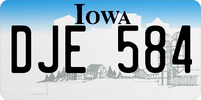 IA license plate DJE584