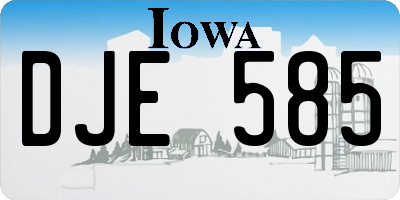IA license plate DJE585