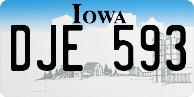 IA license plate DJE593