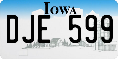 IA license plate DJE599