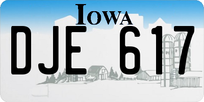 IA license plate DJE617