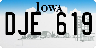 IA license plate DJE619