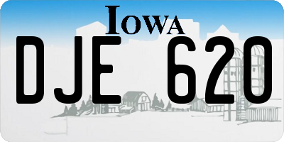 IA license plate DJE620