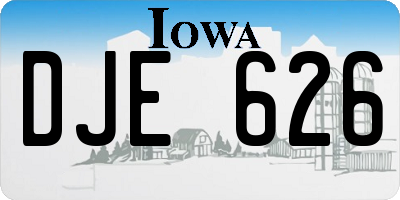 IA license plate DJE626