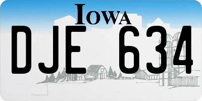 IA license plate DJE634