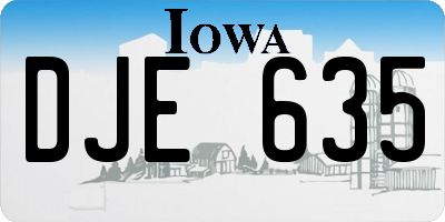 IA license plate DJE635