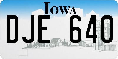 IA license plate DJE640