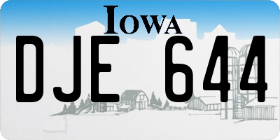 IA license plate DJE644