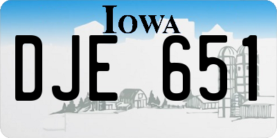 IA license plate DJE651