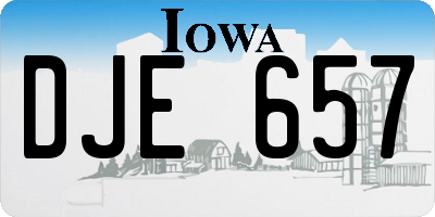 IA license plate DJE657