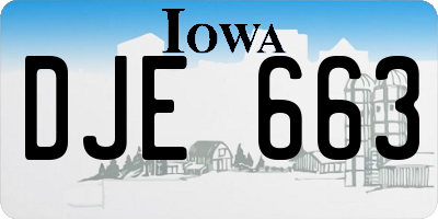 IA license plate DJE663