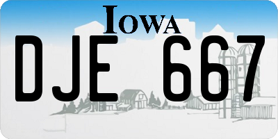 IA license plate DJE667