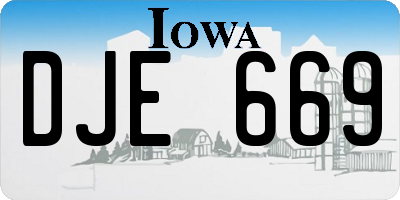 IA license plate DJE669