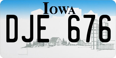 IA license plate DJE676