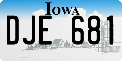 IA license plate DJE681