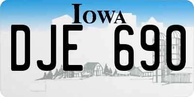 IA license plate DJE690
