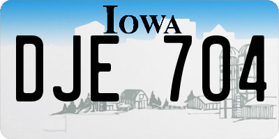IA license plate DJE704