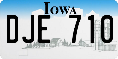 IA license plate DJE710
