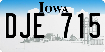 IA license plate DJE715
