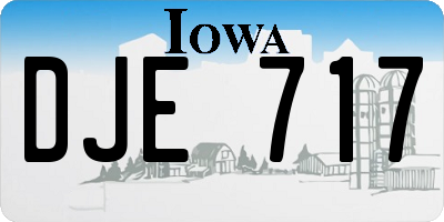 IA license plate DJE717