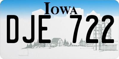 IA license plate DJE722