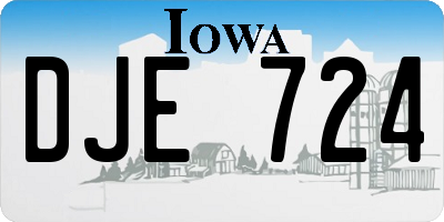 IA license plate DJE724
