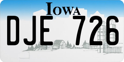 IA license plate DJE726
