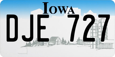 IA license plate DJE727