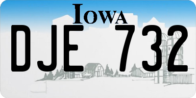 IA license plate DJE732