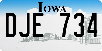IA license plate DJE734
