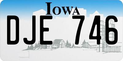 IA license plate DJE746