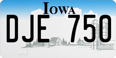 IA license plate DJE750