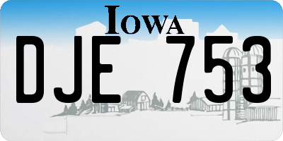 IA license plate DJE753