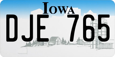 IA license plate DJE765