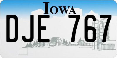 IA license plate DJE767