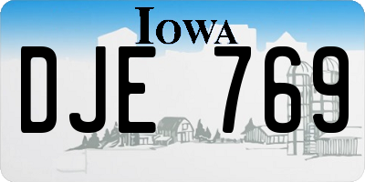 IA license plate DJE769