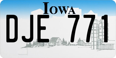 IA license plate DJE771
