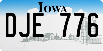 IA license plate DJE776