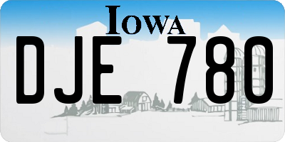 IA license plate DJE780