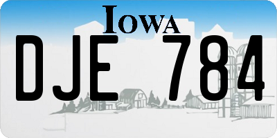 IA license plate DJE784